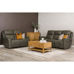 Regent 2 Seater Electric Recliner Leather Ash